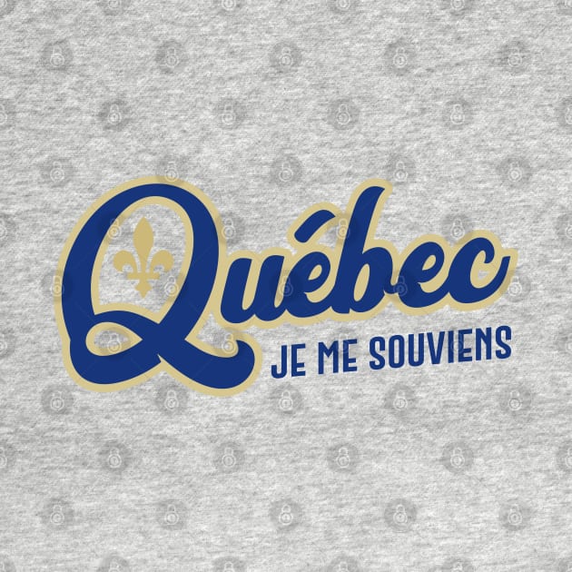 Quebec Je me souviens Canada Classic Athletic Script Blue by TGKelly